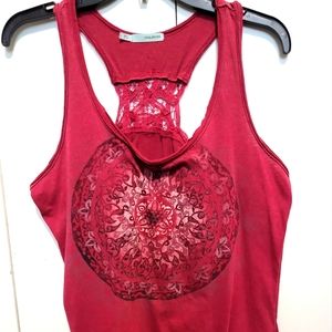 🌸 3 for $15 🌸 Maurices Red Lace Back Inset Tank Top